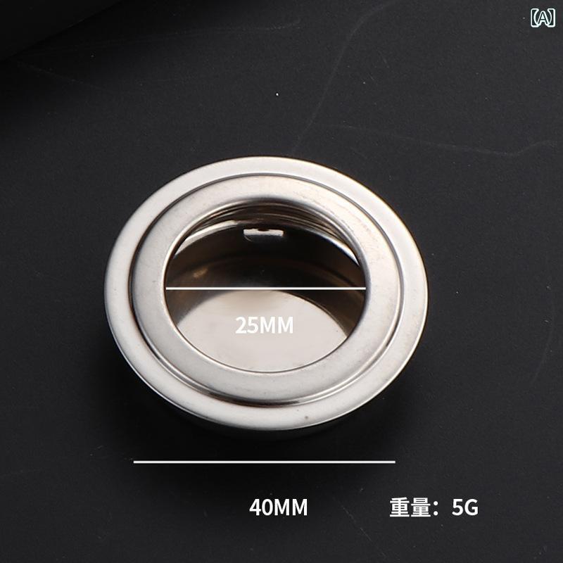 取手 ステンレス 隠し式 埋め込み式 キッチン キャビネット 収納 家具 引き出し ドア 円形 平面 斜面 ..