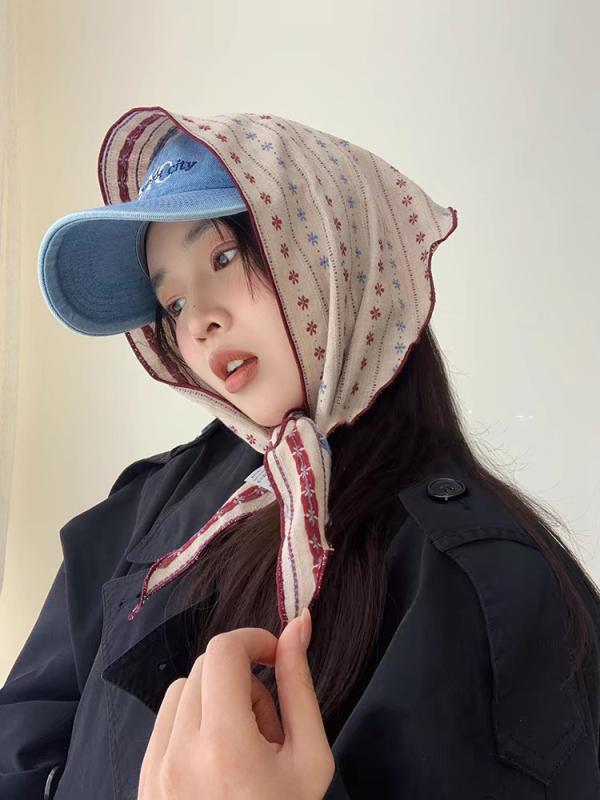 三角スカーフ メンズ レディース 綿 ヘッド ネック ヘアバンド 韓国 レトロ ビンテージ カントリー 花..