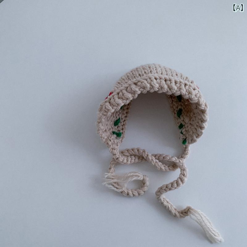 ニット帽 男の子 女の子 耳当て カートゥーン 柄 紐付き 編み込み 秋冬 通気性 ベージュ 緑 ブラウン ..