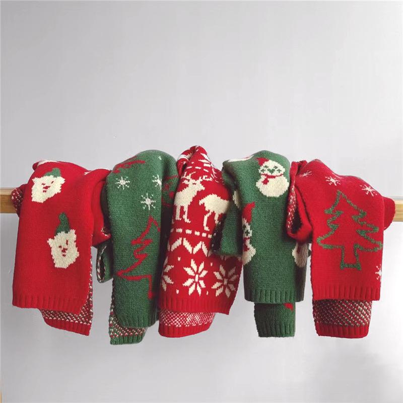 キッズ マフラー 男の子 女の子 クリスマス 秋冬 ニット 保温 ポリエステル 中長 かわいい カートゥー..