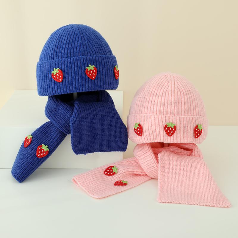 秋冬 ベビー キッズ 帽子 スカーフ セット 男の子 女の子 厚手 ニット 保温 通気性 防風 UVカット 普段..