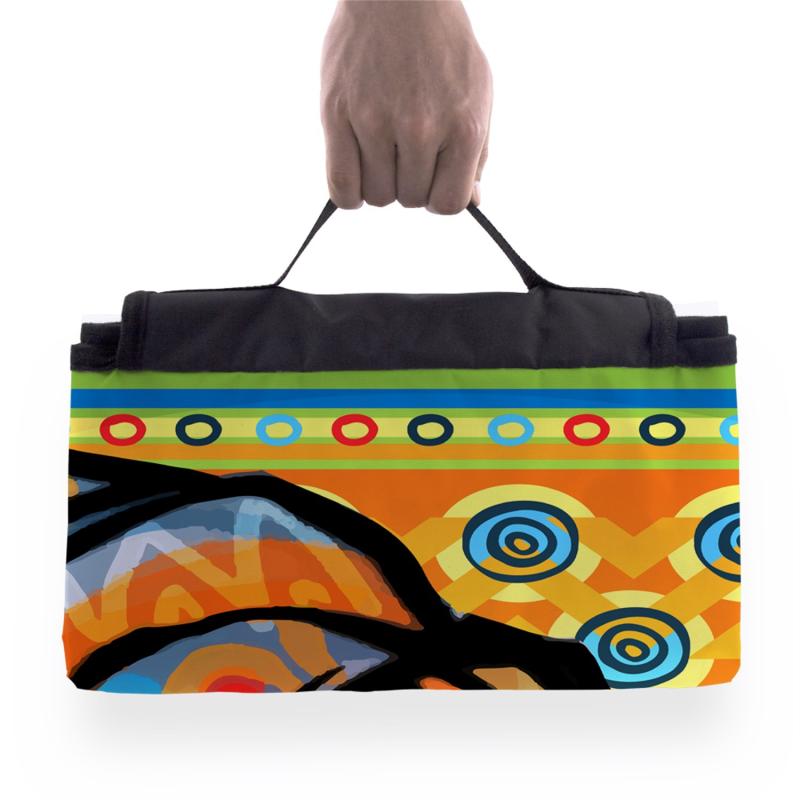 ピクニックマット 防水 オックスフォード布 全ポリエステル 高精細3Dプリント アウトドア キャンプ用 ..