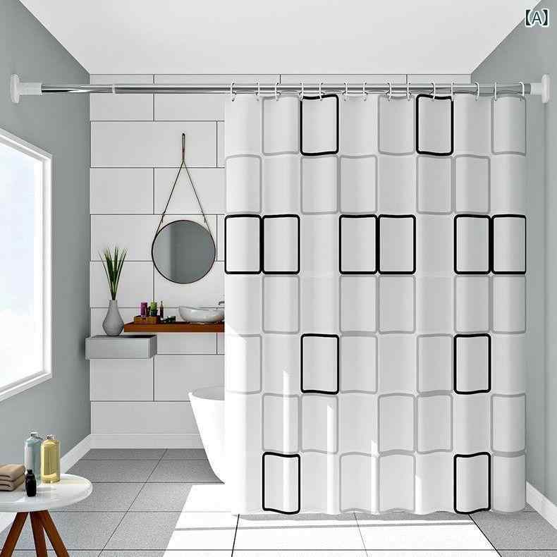 浴室カーテン 防水 防カビ 防油 保温 PEVA素材 厚手 仕切り シャワー 窓 ドア シンプル おしゃれ チェ..