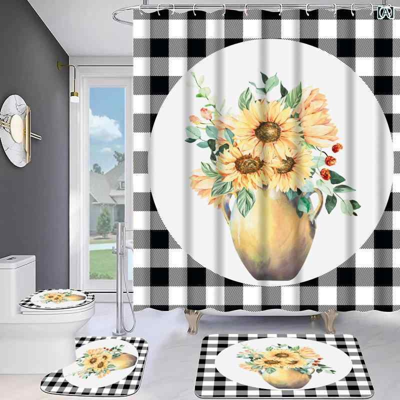 シャワーカーテン 防水浴室用 ポリエステル素材 格子柄 デジタルプリント マルチカラー 切り替え 乾湿分離 モダン シンプル スタイル 機能性 軽量 耐久性 トイレ兼用