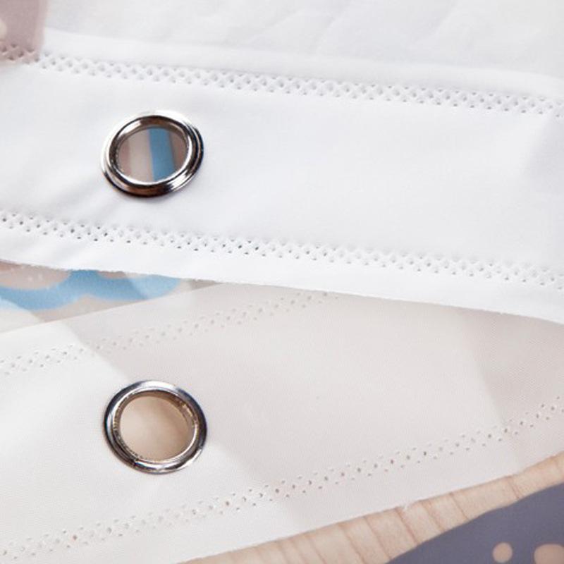 シャワーカーテン 浴室 防水 PEVA 素材 ビニール ヒトデ 柄 カートゥーン プリント 欧風 スタイル かわ..