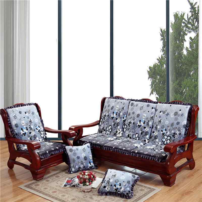 ソファパッド 連結型 3人掛け オールシーズン 綿 フランネル モダン シンプル 赤 チェック柄 ブラウン 硬質綿 填充 高密度スポンジ 室内 クッション シートカバー 防塵 快適 座り心地