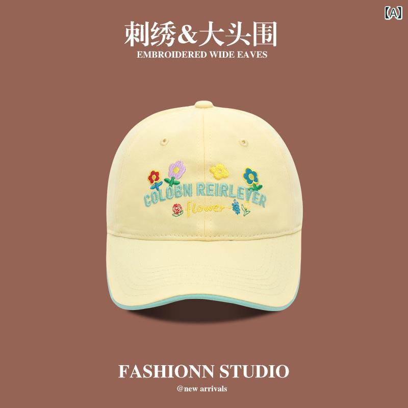 キャップ レディース 刺繍 花柄 ベースボールキャップ ソフトトップ ショートバイザー コットン かわい..