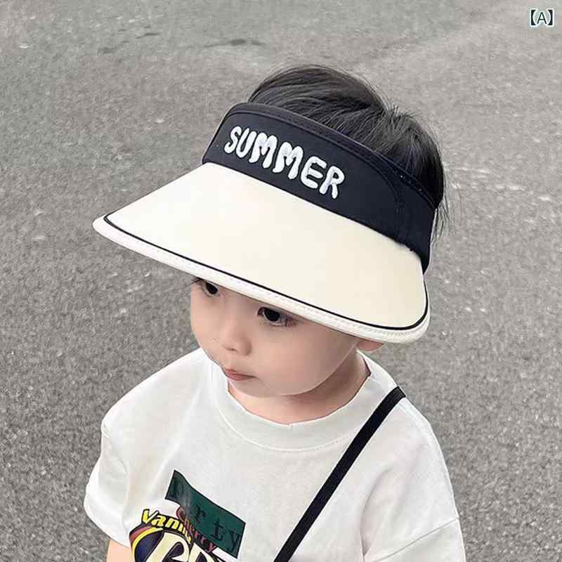 子供 帽子 男の子 女の子 夏 空頂 広いつば 遮陽 UVカット アルファベット 透気 ベージュ 黒 青 かわいい 個性的 2歳から12歳