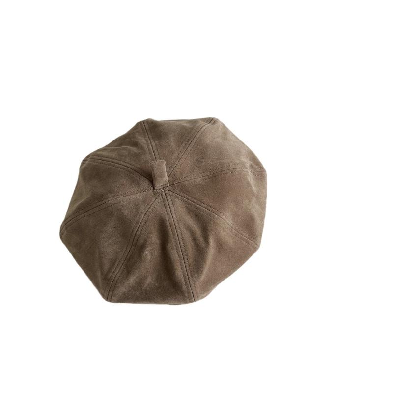 ベレー帽 男の子 女の子 ベビー キッズ 画家帽 パンプキン 保温 防風 起毛素材 黒 ブラウン カーキ オ..