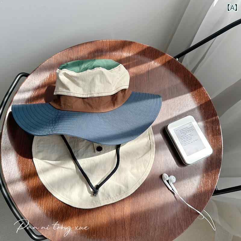 ベビー 帽子 男の子 女の子 夏用 フィッシャーマン ハット 広いつば 首元保護 UVカット 通気性 配色 ポ..