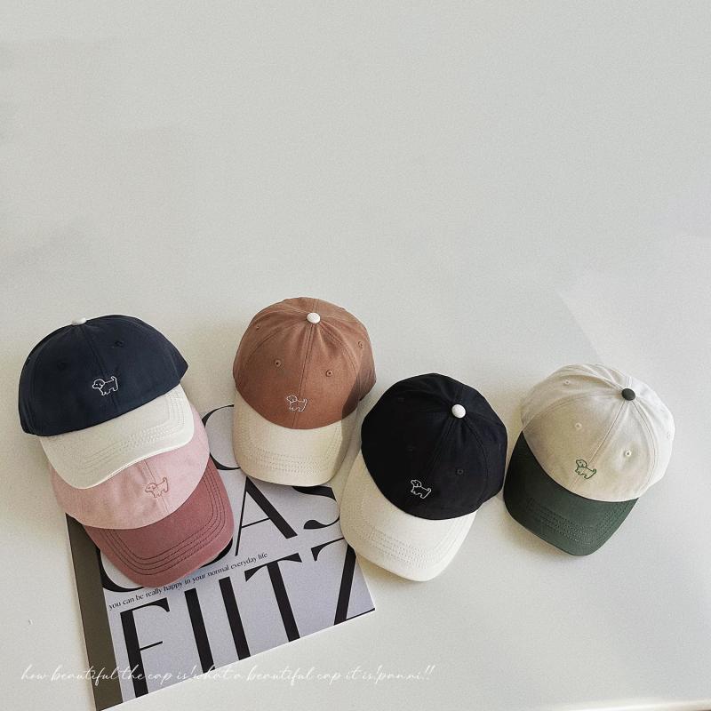 キャップ 女の子 子供 子犬 刺繍 配色 かわいい カートゥーン パターン 綿 通気性 UVカット 日よけ オ..