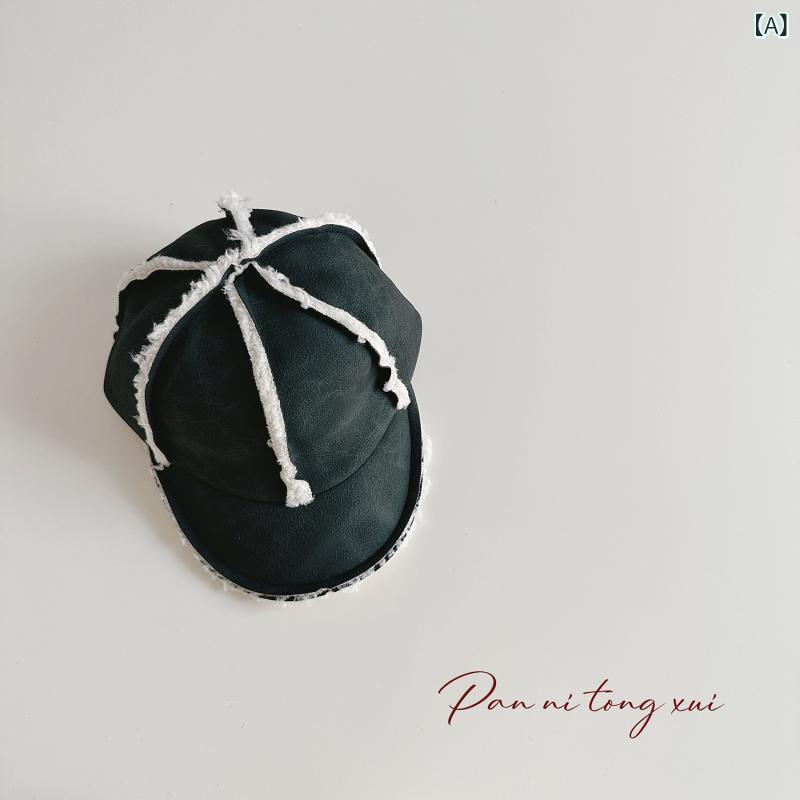 キッズ 野球キャップ レトロ 男の子 女の子 綿 素材 防風 暖か 厚手 オールシーズン 通気 遮陽 日よけ ..