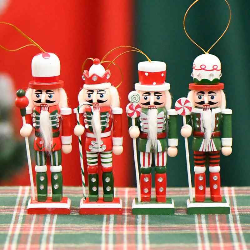 クリスマス 飾り くるみ割り人形 兵士 木製 クラシック 赤緑 セット ホームデコレーション 小さな ギフ..