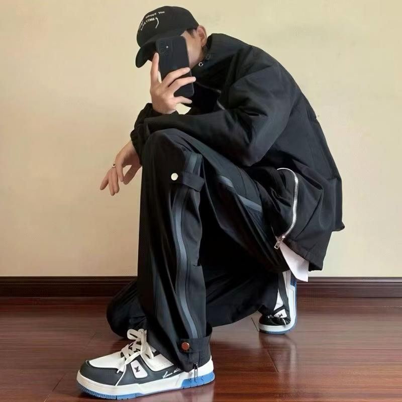 メンズ ワークパンツ 春秋 ストレート ルーズ 機能性 登山 カーゴ カジュアル トレンド 防水 防風 防汚..