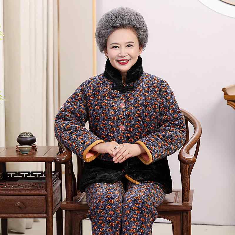 パジャマ レディース 中高年 秋冬 厚手 フランネル セット 大きいサイズ 保温 長袖 長ズボン コットン ..