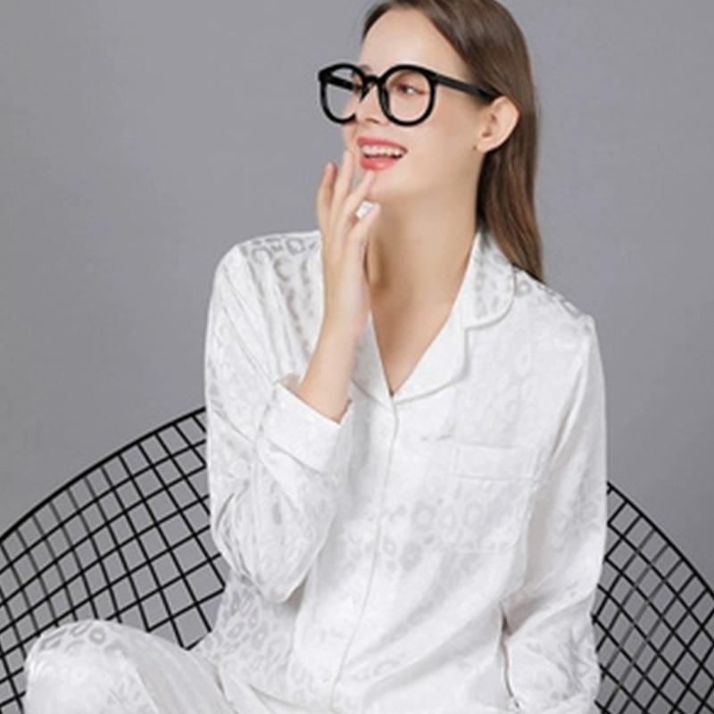 パジャマ メンズ レディース 真絲 長袖 薄手 ヒョウ柄 ストライプ ホームウェア セット 白 黒 高級感 ..