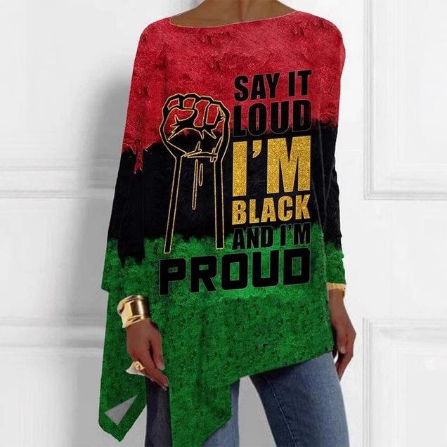 Tシャツ レディース 長袖 ルーズ ミドル丈 クルーネック ラグラン袖 3Dプリント スパンコール アーバン..