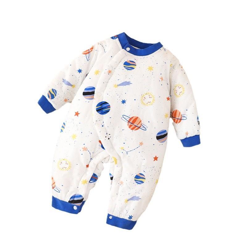 ベビー オールインワン 男の子 女の子 秋冬 保暖 厚手 長袖 ポリエステル クローリング 外出 かわいい ..