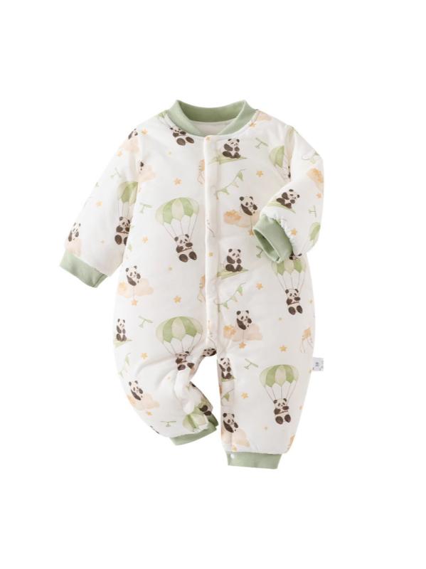 ベビー オールインワン ロンパース 男の子 女の子 新生児 秋冬 厚手 保温 コットン 長袖 ハイハイ 寝間..