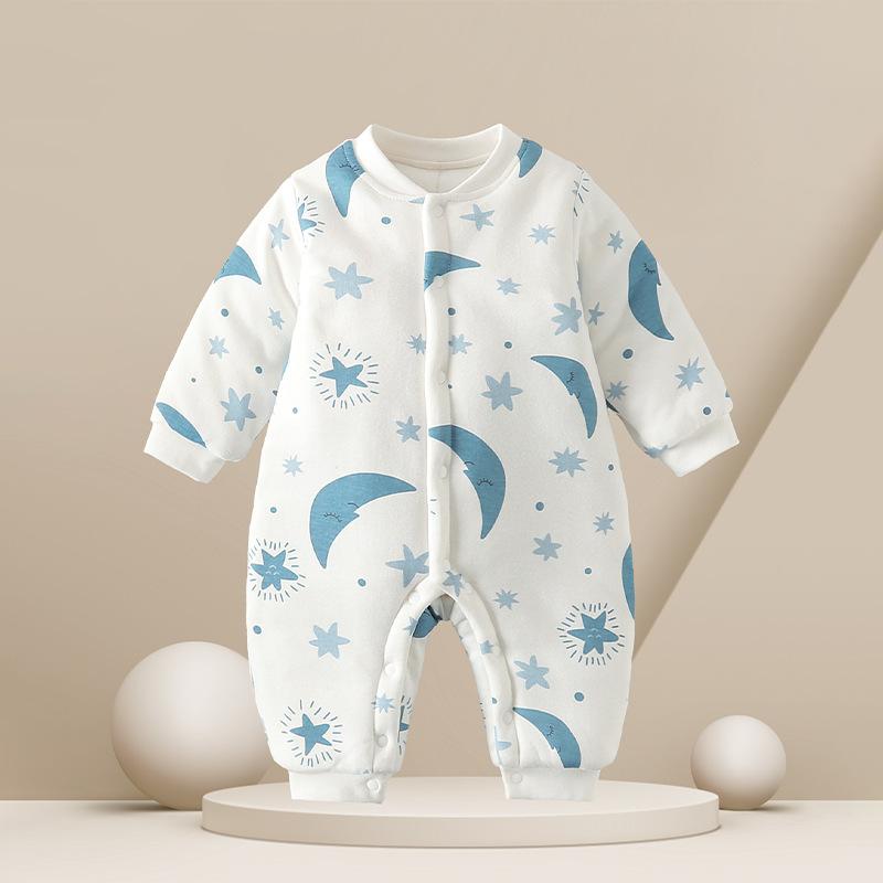 ベビー クローリングスーツ 男の子 女の子 秋冬 コットン 保温 暖か 厚手 綿入 長袖 柔らかい シングル..