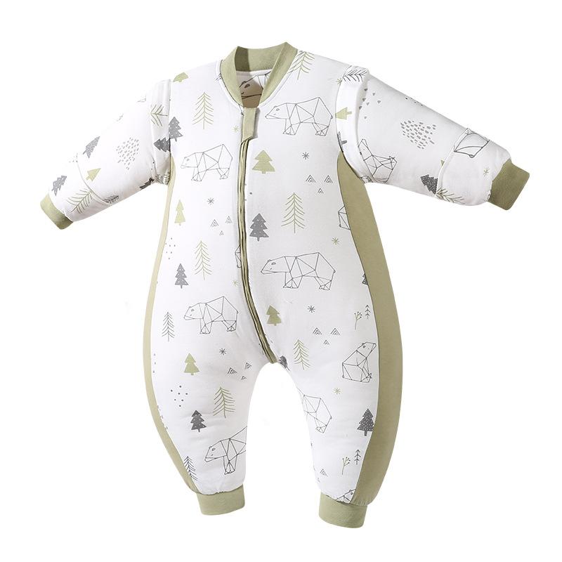 スリーパー ベビー キッズ 男の子 女の子 キック防止 モルモット症候群防止 純コットン 厚手 秋冬 分脚..