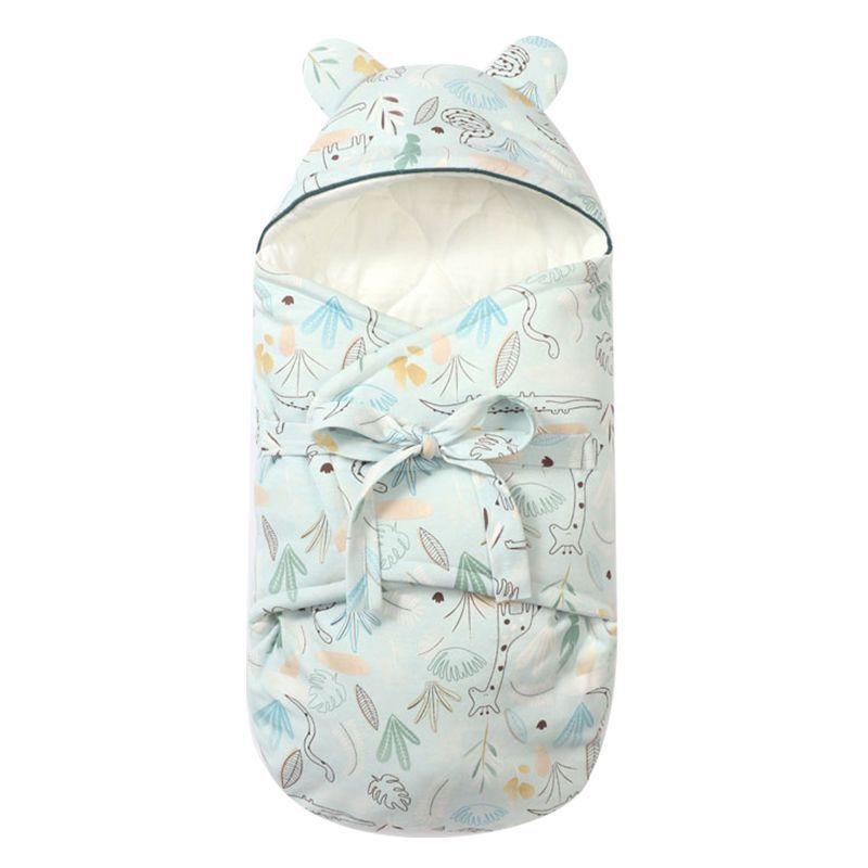 ベビー スリーピングバッグ 男の子 女の子 秋冬 厚手 綿 羽毛入り 新生児 おくるみ 包巾 抱っこ布 防踢被 森林 貝殻 植物 暖か かわいい ぬくぬく