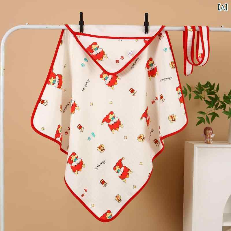 ベビー 抱被 男の子 女の子 新生児 厚手 三層 保温 綿 動物柄 カートゥーン柄 ドット柄 かわいい プリ..