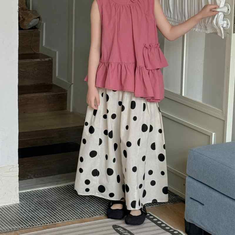 ジュニア 女の子 ワイドパンツ ズボン 夏 ルーズ カジュアル 普段使い 綿素材 柔らかい 触感 ミッドウ..