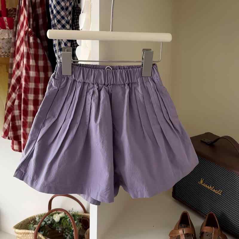 ショートパンツ 女の子 夏 カジュアル 綿 無地 紫 赤 韓国 トレンド スタイリッシュ 膝上丈 柔らかい ..