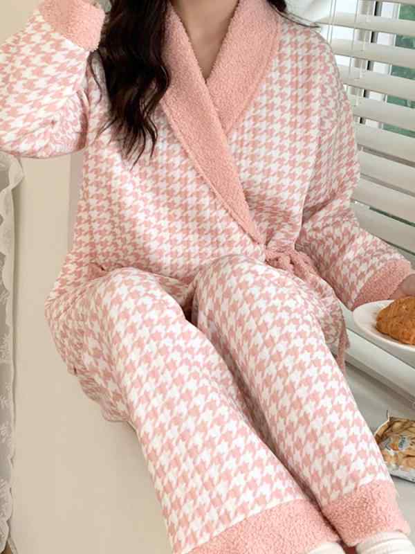 産後服 レディース 授乳パジャマ 秋冬 厚手 綿素材 長袖 長ズボン セット チェック柄 ピンク ブルー ブ..