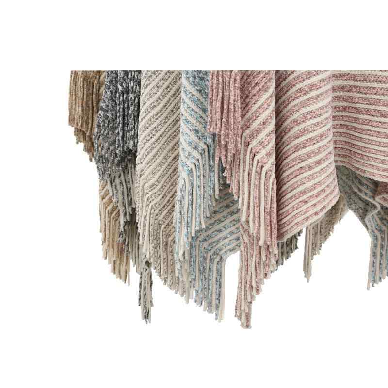 レディース ポンチョ ケープ ショール ニット ボートネック 大きいサイズ 保温 フリンジ カラーブロッ..