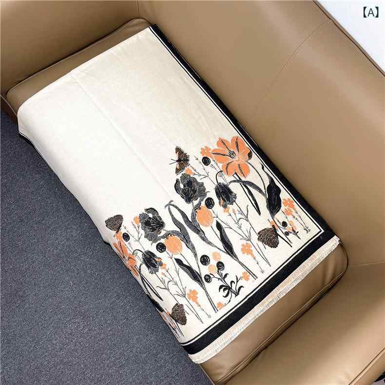 レディース 暖か ロング スカーフ ショール エスニック フラワー プリント 双面 ビンテージ タッセル ..