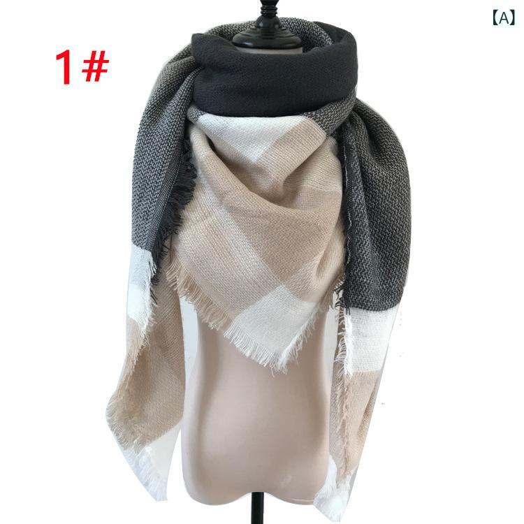 ショール メンズ レディース 秋冬 暖か チェック柄 イミテーション ムスリム ヘッドスカーフ 日よけ フ..