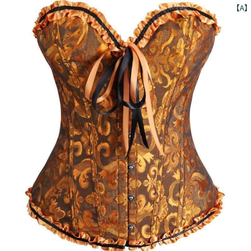 コルセット レディース ボディシェイパー ウエストニッパー ガードル 宮廷風 ウェディング 収腹 トゥ胸 腰サポート 体型調整 ポリコットン ポリエステル 調整型 普通厚 オールシーズン 黒 白 ピンク