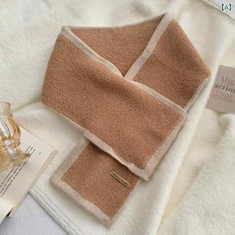 レディース マフラー 冬 保暖 高級感 ニット ウール シンプル 優雅 ファッション 通勤 ミディアムレン..