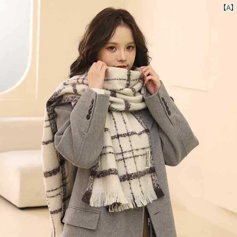 レディース 冬 マフラー スカーフ ショール ロング ベージュ 高級感 フリンジ 暖か 厚手 ポリエステル ..