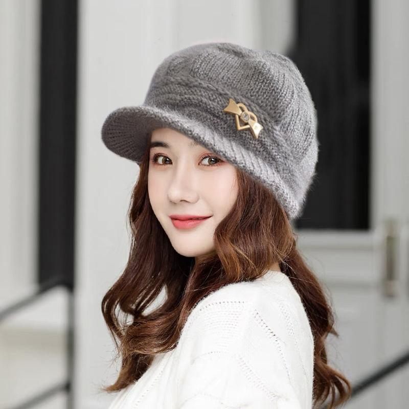 ニット帽 レディース 秋冬 中高年 ママ 韓国 トレンド 保温 厚手 防水 防風 アクリル かわいい ハート ..