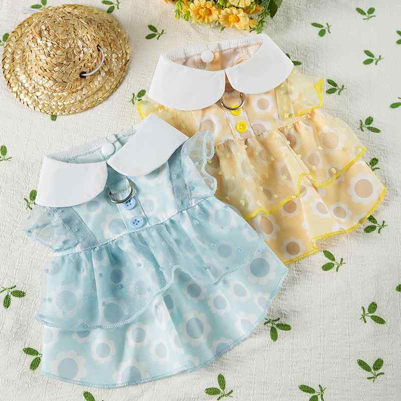 春夏 犬 猫 ペット服 メンズ レディース プリンセス風 ワンピース ドレス スカート かわいい ひまわり..