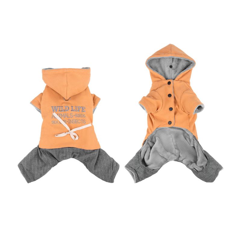 犬服 男の子 女の子 フード フランネルコート 綿素材 カジュアル マカロンカラー ピンク グリーン オレ..