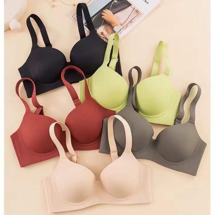 ブラジャー レディース シームレス 薄型 ワイヤーなし ハーフカップ 上薄下厚 寄せ集め 副乳収納 下垂防止 大胸小さく 美背 サイドサポート 通気性 吸汗 快適 ソフトサポート ナイロン 綿混 高級感 緑 黒 肌色