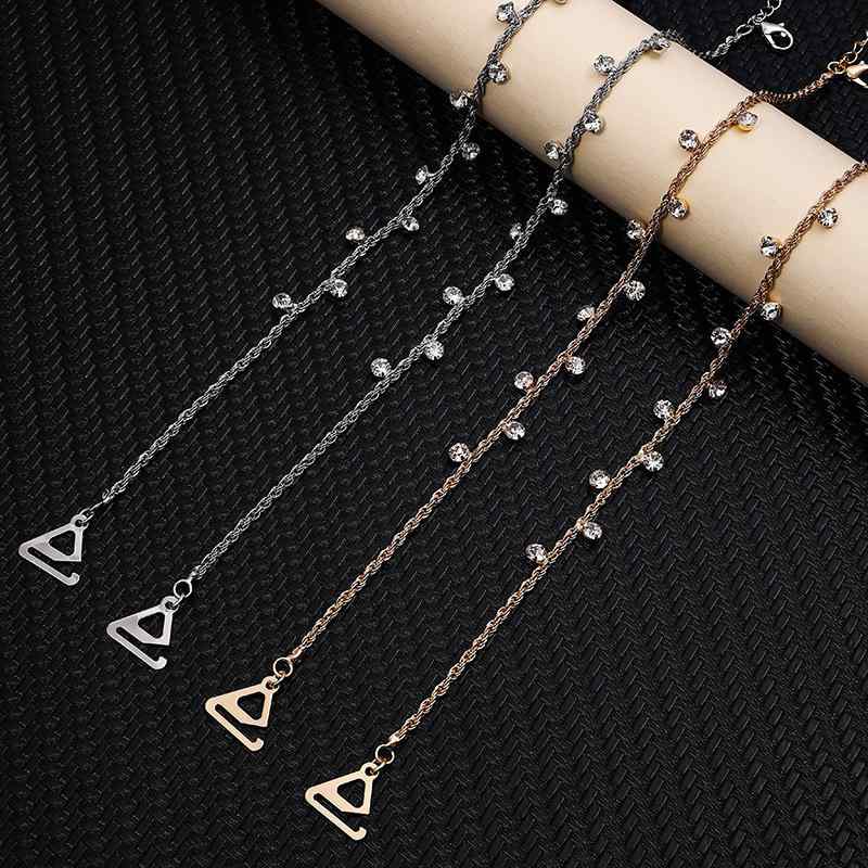 インナーストラップ レディース 調整可能 ツイストチェーン ラインストーン ナイロン素材 断れにくい ..