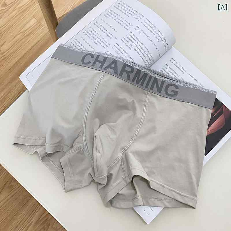 ボクサーパンツ メンズ 再生繊維 中腰 通気 ルーズ スポーツ 薄手 無地 オールシーズン グレー ベージ..