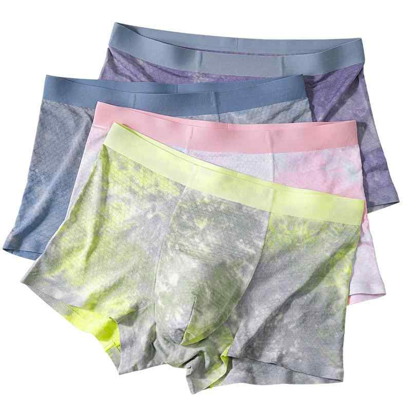 メンズ ボクサーパンツ 通気 モダール タイダイ染め グラデーション 配色 高級感 オールシーズン ブルー ピンク グリーン 日常 インナー ミッドライズ 伸縮性 快適