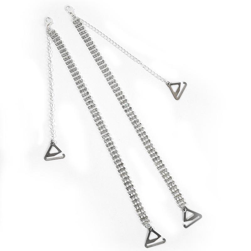 肩ストラップ レディース 透明 インビジブル ラインストーン クリスタル 装飾 金属製 調整 交換パーツ ..