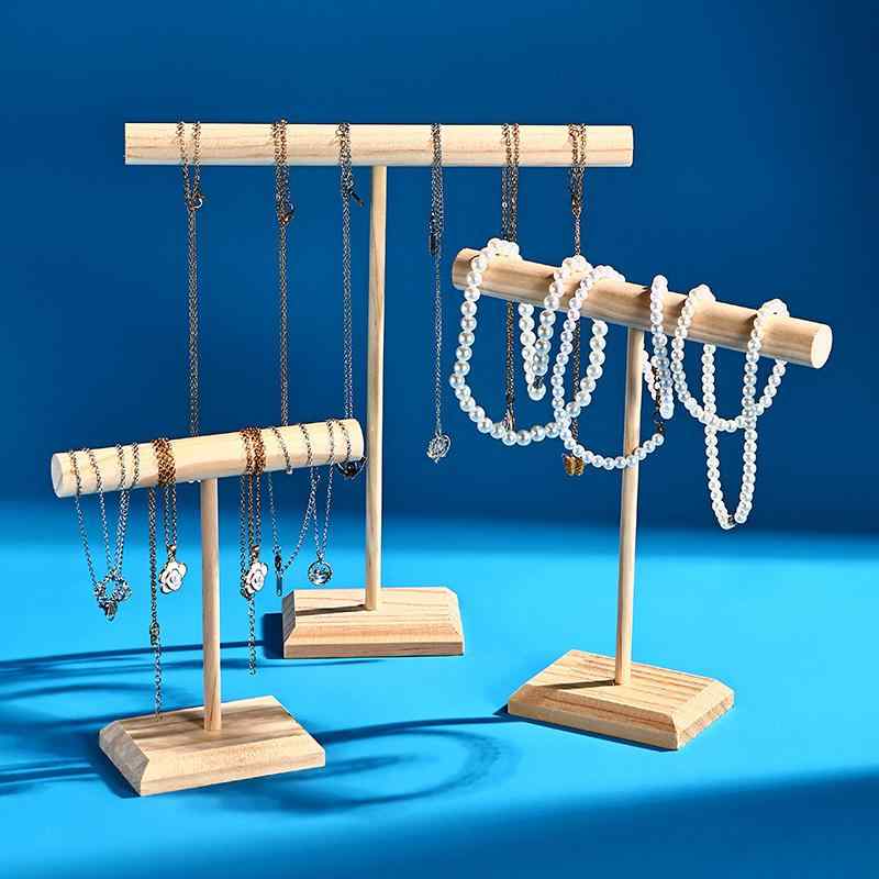 アクセサリー ディスプレイラック 木製 T型 イヤリング ヘアゴム ブレスレット 手串 手链 収納 展示台 ..