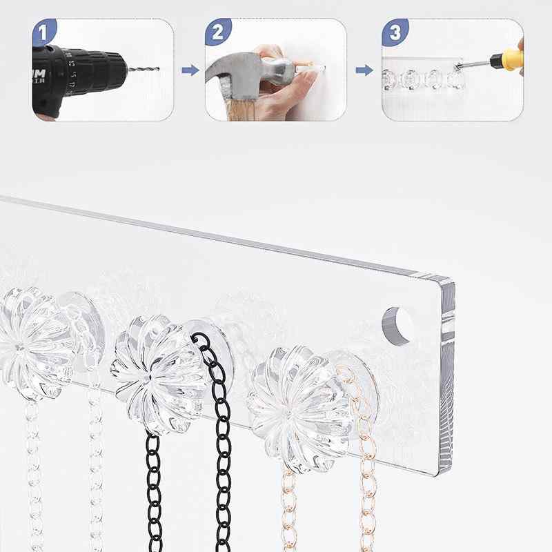 アクセサリー 収納 ラック メンズ レディース 透明 アクリル 壁掛け タイプ ジュエリー ディスプレイ ..