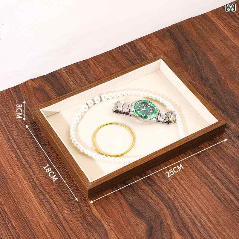 アクセサリー 収納 トレイ ジュエリー 展示 盤 長方形 仕切り ベルベット 素材 密度板 外殻 アート ス..