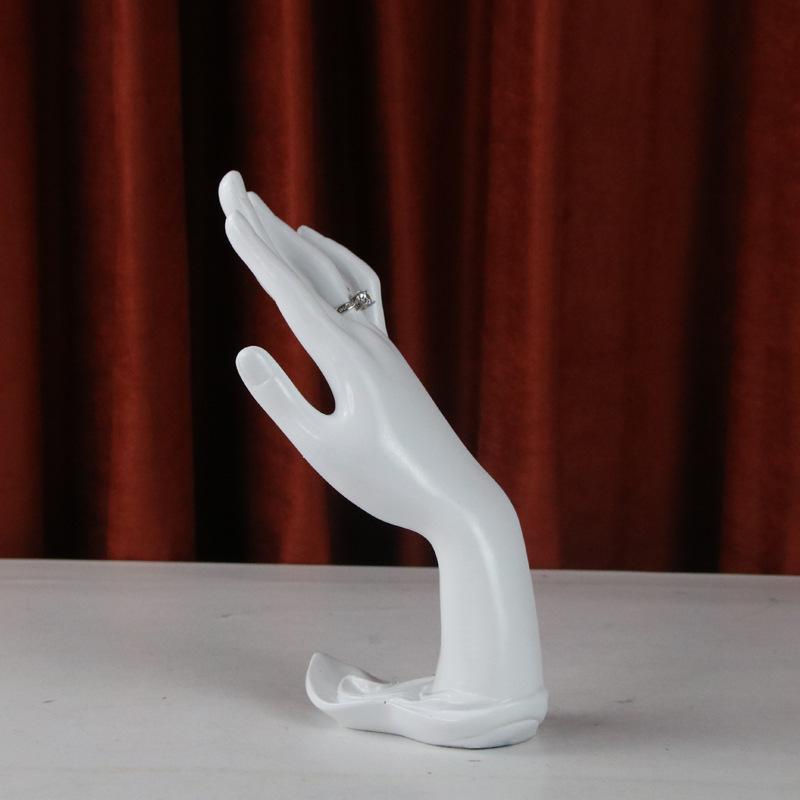 アクセサリー ディスプレイ スタンド 人型 樹脂製 蓮の手 白 黒 指輪 収納 ネックレス 陳列 置物 珠宝 ..