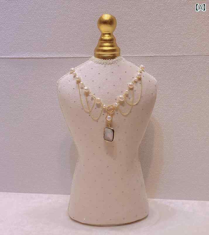 ジュエリー 展示 スタンド 人型 モデル ネックレス ディスプレイ 金属製 高級感 ベルベット 店舗 カウ..