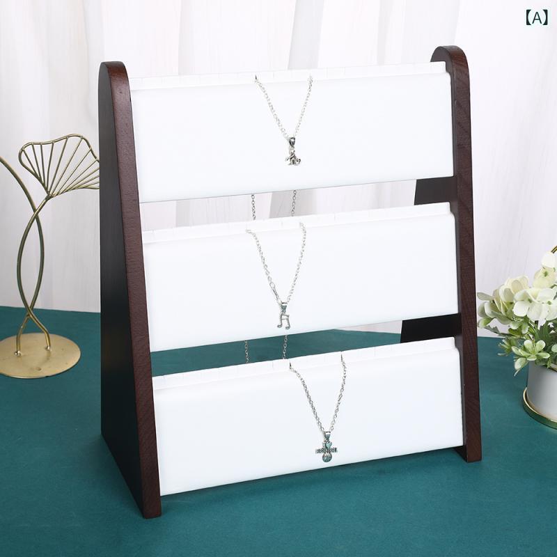 ジュエリー ディスプレイラック ネックレス ブレスレット アクセサリー 陳列スタンド 無垢材 ウォール..